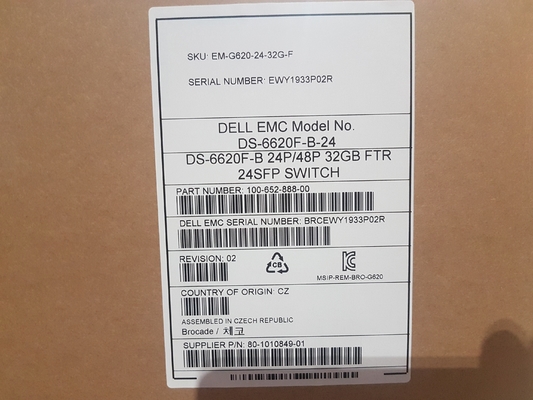 24 सक्रिय पोर्ट ब्रोकेड सैन स्विच BR-G620-24-32G-R 24pcs 32GB SFP के साथ