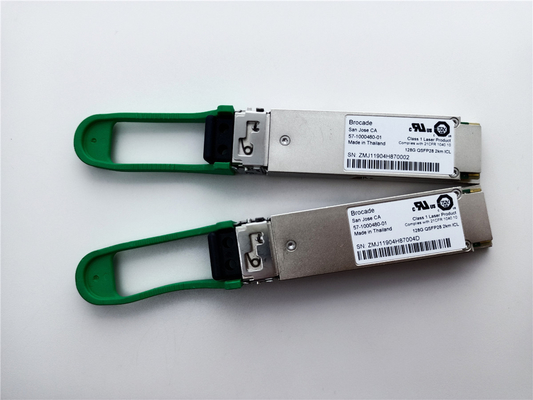 ब्रोकैड 57-1000480-01 XBR-000285 128G QSFP28 2km 1310nm LC कनेक्टर के साथ SMF ट्रांससीवर मॉड्यूल