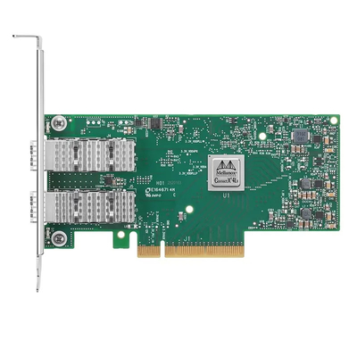 Mellanox ConnectX-6 25GbE डुअल-पोर्ट SFP28 PCIe 4.0 X 8 उच्च ब्रैकेट ईथरनेट इंटरफ़ेस PCIe4 के साथ नया नेटवर्क एडाप्टर कार्ड।0