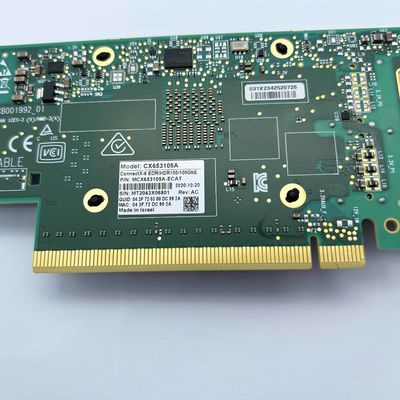 Mellanox ConnectX-6 VPI MCX653105A-ECAT सर्वर एडाप्टर 100GbE इन्फिनिबैंड EDR HDR100 एकल QSFP56 PCIe 4.0 X 16 नेटवर्क कार्ड