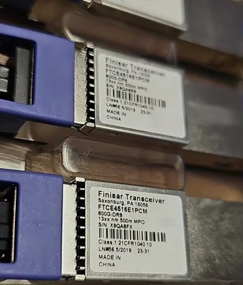 Finisar QSFP-DD-800G-DR8 500M SMF MPO16 समानांतर ऑप्टिकल मॉड्यूल 100G नेटवर्क स्विच 16 कोर क्षमता 40G फाइबर ऑप्टिक उपकरण