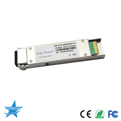 50GHz लेजर DWDM Sfp ट्रांसीवर ट्यून करने योग्य 10GBASE-ZR 80km ऑप्टिकल फाइबर