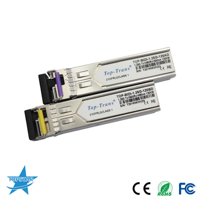 1310/1550nm 120KM SFP ऑप्टिकल ट्रांसीवर 1.25G बीड़ी SFP मॉड्यूल