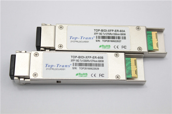 60km BIDI 10G SMF SFP मॉड्यूल 1270nm R1330nm नेटवर्क समाधान